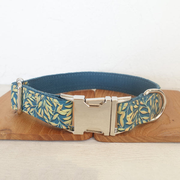 HKM-5698877 Gold Leaf Polyester Dog Collar - Sizes XS to XL