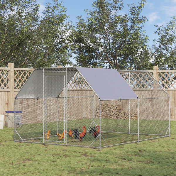 HKM-5700541 Large Walk-In Chicken Coop with Waterproof Cover and UV Protection