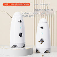 HKM-5700669 Automatic Pet Feeder with Camera for Dogs and Cats - 200g Capacity, White