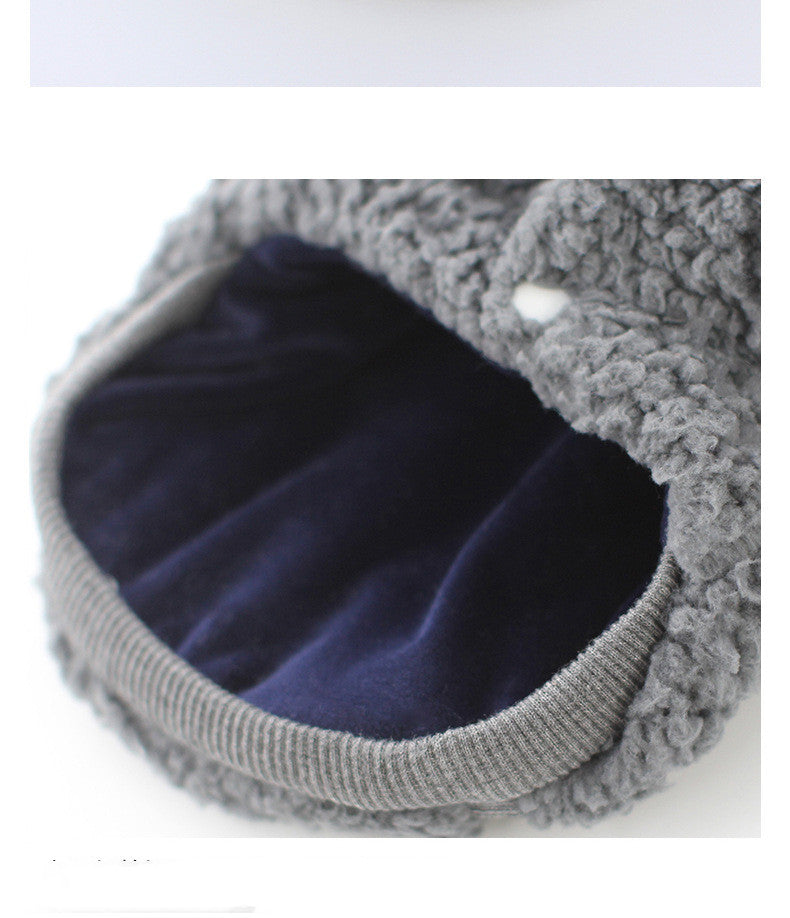 HKM-5701309 Cute Cotton Coat for Small Dogs - Bubble Wool, Big Ears Design, XS-XL Size Options