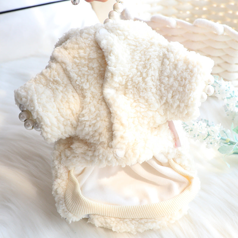 HKM-5701309 Cute Cotton Coat for Small Dogs - Bubble Wool, Big Ears Design, XS-XL Size Options