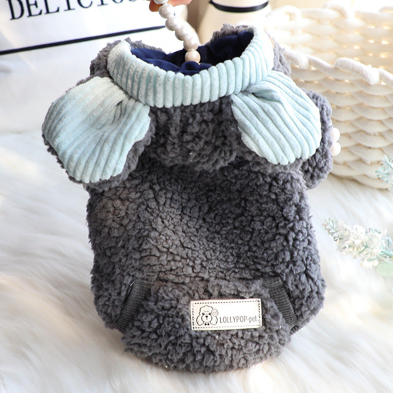 HKM-5701309 Cute Cotton Coat for Small Dogs - Bubble Wool, Big Ears Design, XS-XL Size Options