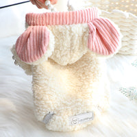 HKM-5701309 Cute Cotton Coat for Small Dogs - Bubble Wool, Big Ears Design, XS-XL Size Options