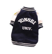 HKM-5701949 Cotton Baseball Uniform for Pets - Navy Blue and Dark Red Options, Sizes S to XXXL