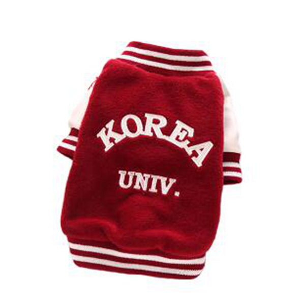 HKM-5701949 Cotton Baseball Uniform for Pets - Navy Blue and Dark Red Options, Sizes S to XXXL
