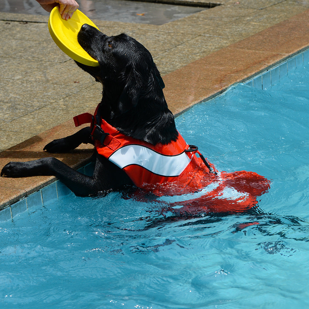 HKM-5703229 Dog Life Jacket for Swimming and Water Sports ¨C Adjustable Floatation Vest with Shark Fin Design