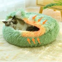HKM-570323 Cozy Plush Deep Sleep Nest for Cats and Small Dogs - Soft Semi-Closed Design