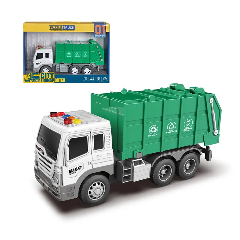 HKM-570323 Multifunctional 1:16 City Sanitation Truck Toy with Sound and Music for Ages 2-4