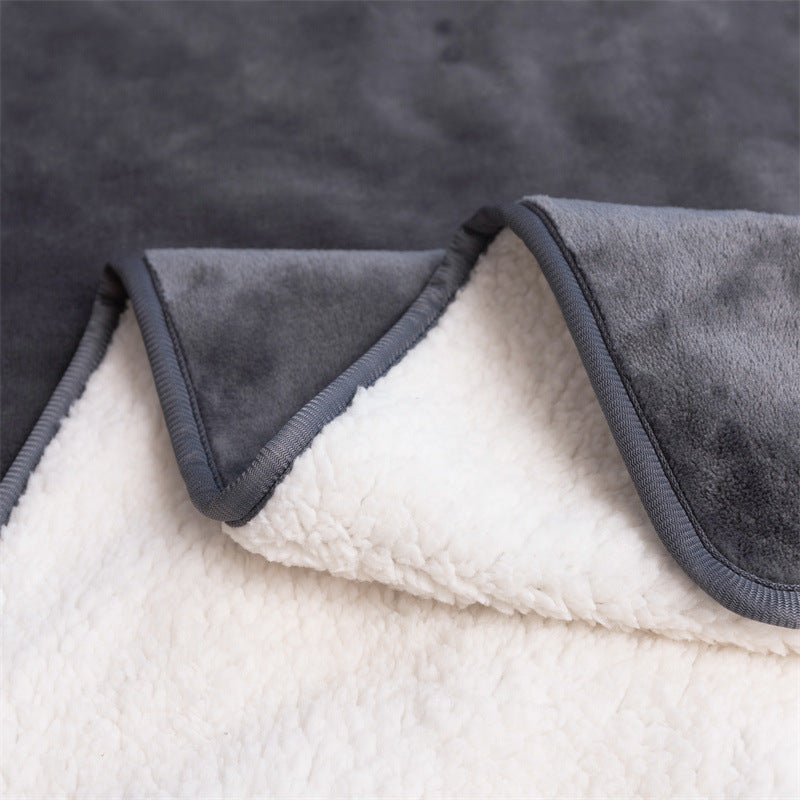 HKM-5703485 Waterproof Reusable Lambswool Pet Blanket - Gray, Navy, Camel, Coffee - 75x100CM & 127x150CM