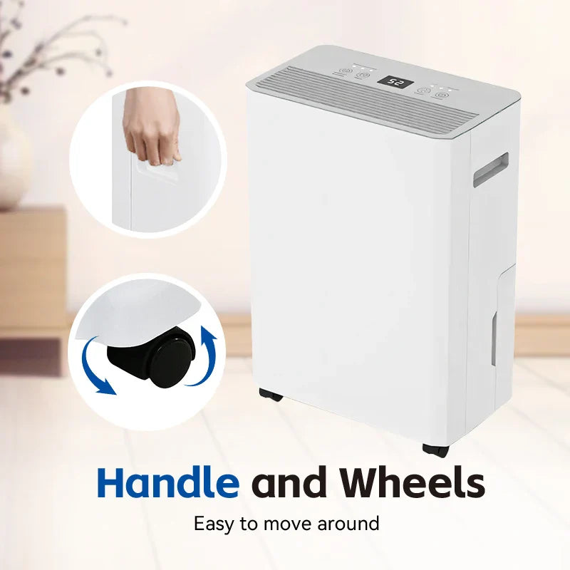 HKM-570387 Portable 4-in-1 Dehumidifier with 12L/Day Compressor and WiFi Connectivity for Home Use