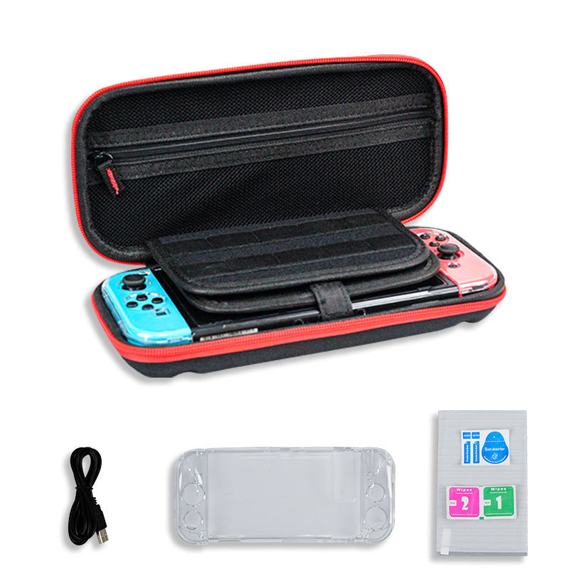 HKM-570387 Toughened Film Protective Shell Bracket Set for Game Consoles - Eco-friendly EVA, Includes Carry Case and Accessories
