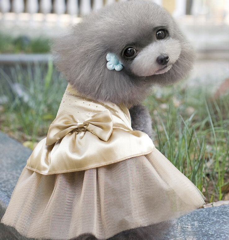 HKM-5704253 Elegant Polyester Dog Wedding Dress - Available Sizes XS to XXL
