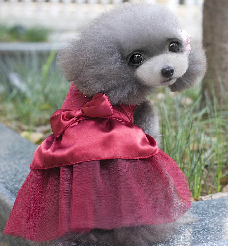 HKM-5704253 Elegant Polyester Dog Wedding Dress - Available Sizes XS to XXL