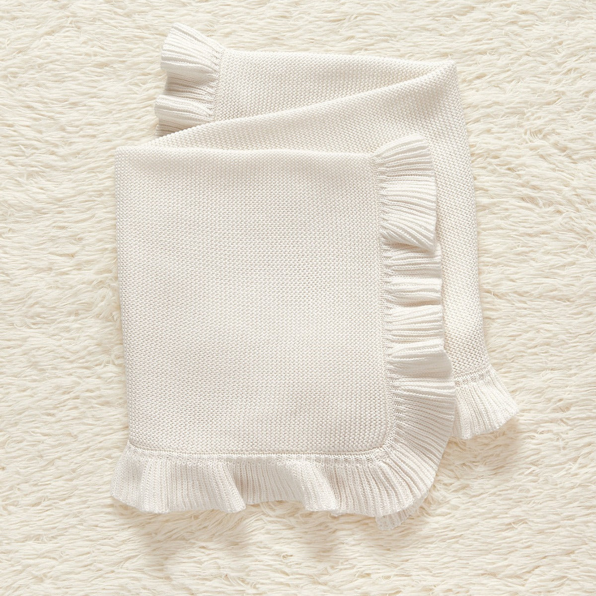 HKM-570515 Soft Pure Cotton Baby Blanket with Ruffles - All-Season Multi-Color Options