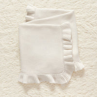 HKM-570515 Soft Pure Cotton Baby Blanket with Ruffles - All-Season Multi-Color Options