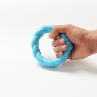 HKM-5705277 Interactive Rubber Dog Toy for Teeth Cleaning and Training - Woven Ring Shape, Meaty Flavor