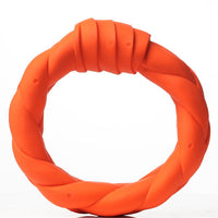 HKM-5705277 Interactive Rubber Dog Toy for Teeth Cleaning and Training - Woven Ring Shape, Meaty Flavor