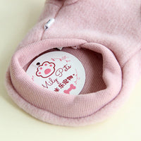 HKM-5706813 Cozy Fleece Dog Clothes for Autumn and Winter in Gray and Lotus Root Pink