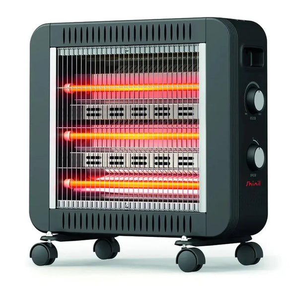 HKM-0570707 Freestanding Portable Infrared Ceramic Heater 2000 W with Carbon Fibre Technology, Low Energy Silent