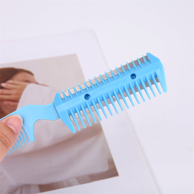 HKM-5708221 Two-Sided Pet Sharpening Comb with Built-in Blade - Pink, Blue, Beige