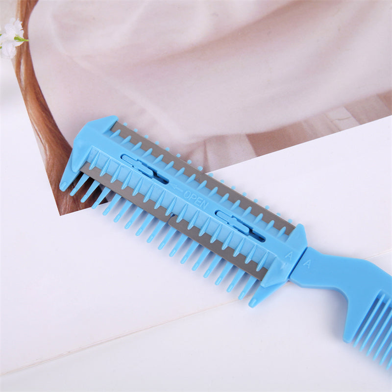 HKM-5708221 Two-Sided Pet Sharpening Comb with Built-in Blade - Pink, Blue, Beige