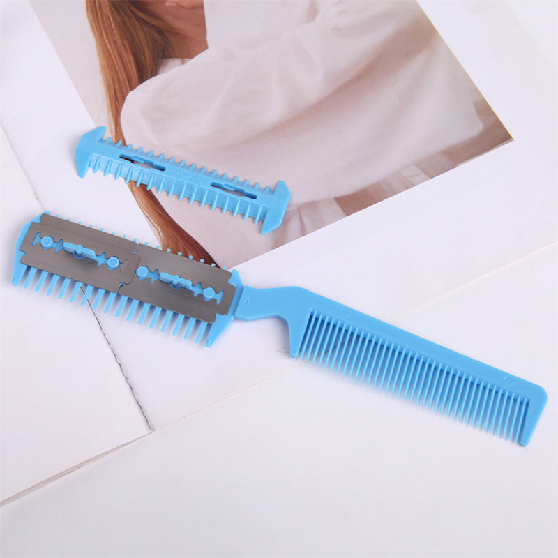 HKM-5708221 Two-Sided Pet Sharpening Comb with Built-in Blade - Pink, Blue, Beige