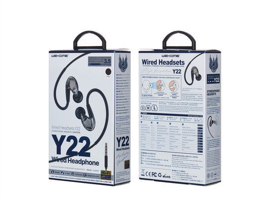 HKM-570835 Wired In-Ear Headphones with Microphone and 3.5mm Jack, Silicone Earplugs and 1.25m TPE Cable in White and Black