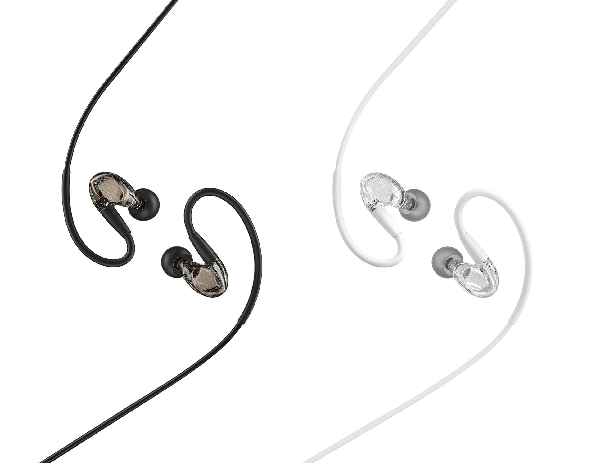 HKM-570835 Wired In-Ear Headphones with Microphone and 3.5mm Jack, Silicone Earplugs and 1.25m TPE Cable in White and Black