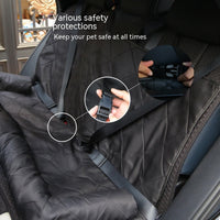 HKM-5708861 Comfortable Oxford Cloth Rear Dog Bed for Cars - Black and Khaki, 127x35x55cm