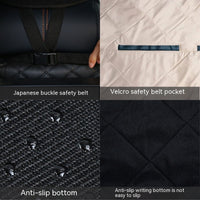 HKM-5708861 Comfortable Oxford Cloth Rear Dog Bed for Cars - Black and Khaki, 127x35x55cm