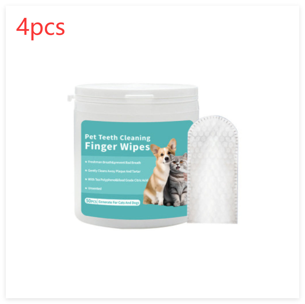 HKM-5710269 Pet Cleaning Wipes for Teeth and Ears - 100% Non-Woven Fabric, 100 Pieces Total