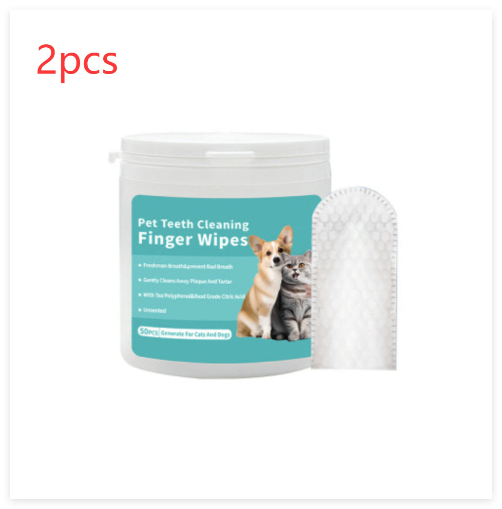 HKM-5710269 Pet Cleaning Wipes for Teeth and Ears - 100% Non-Woven Fabric, 100 Pieces Total