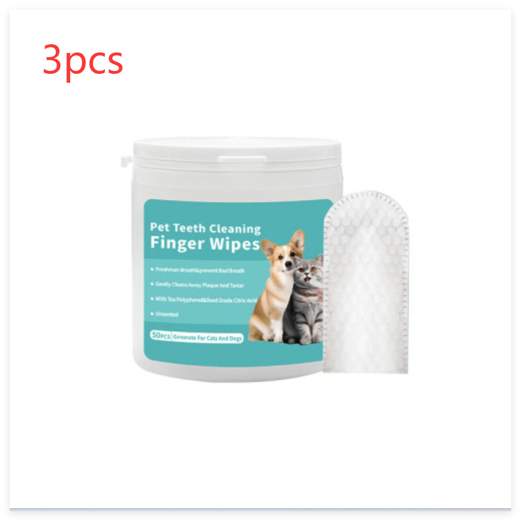 HKM-5710269 Pet Cleaning Wipes for Teeth and Ears - 100% Non-Woven Fabric, 100 Pieces Total