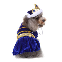 HKM-5710781 Personalized Halloween Dog Dress in Red or Blue - Comfortable Acrylic Pet Outfit