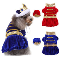 HKM-5710781 Personalized Halloween Dog Dress in Red or Blue - Comfortable Acrylic Pet Outfit