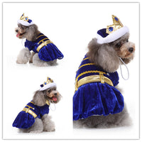 HKM-5710781 Personalized Halloween Dog Dress in Red or Blue - Comfortable Acrylic Pet Outfit