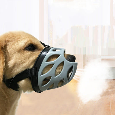 HKM-5712061 Stylish Dog Muzzle for Anti-Biting, Barking, and Anti-Eating - Red and Grey Options