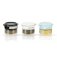 HKM-571219 Adjustable Stainless Steel Rotating Spice Rack with Glass Salt and Pepper Shaker for Cabinet Storage