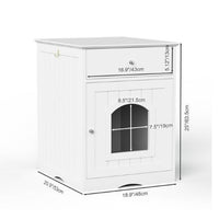 HKM-5712445 White MDF Cat Litter Box Enclosure with Easy Assembly and Ample Space