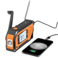 HKM-571347 Multi-Function Solar Hand-Crank Emergency Radio with LED Light for Outdoor Activities