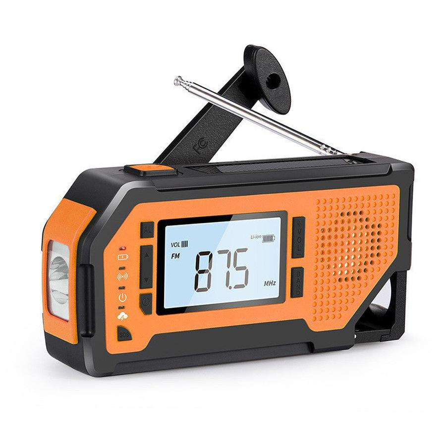 HKM-571347 Multi-Function Solar Hand-Crank Emergency Radio with LED Light for Outdoor Activities