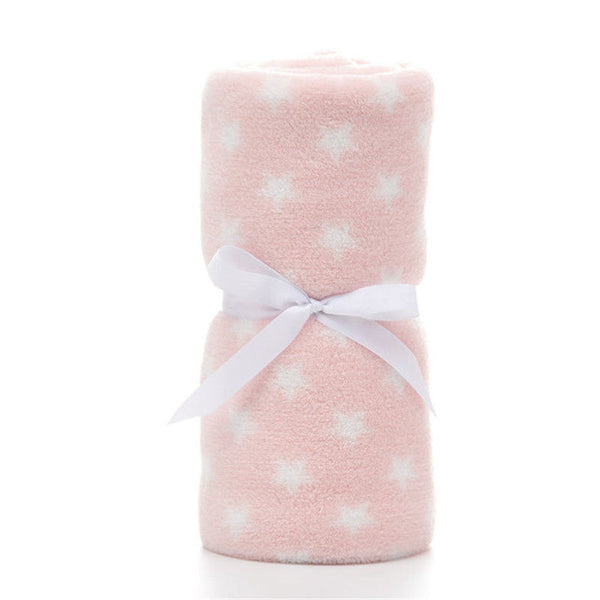 HKM-571347 Super Soft Pink Star Coral Fleece Dog Blanket, 75x100cm