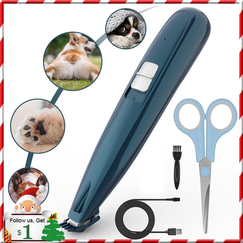 HKM-5713981 LED Paw Trimmer for Cats and Dogs - Pet Foot Hair Clipper with USB Charging and Accessories