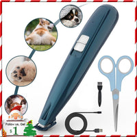 HKM-5713981 LED Paw Trimmer for Cats and Dogs - Pet Foot Hair Clipper with USB Charging and Accessories