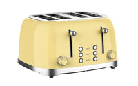 HKM-571411 Stainless Steel 4-Slice Toaster with Self-Centering Function and Woodgrain Knob