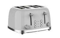 HKM-571411 Stainless Steel 4-Slice Toaster with Self-Centering Function and Woodgrain Knob