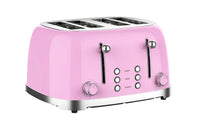 HKM-571411 Stainless Steel 4-Slice Toaster with Self-Centering Function and Woodgrain Knob