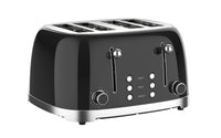 HKM-571411 Stainless Steel 4-Slice Toaster with Self-Centering Function and Woodgrain Knob