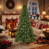 HKM-571475 7FT Artificial Christmas Tree with 774 Dense PVC Tips and Metal Stand for Holiday Decor