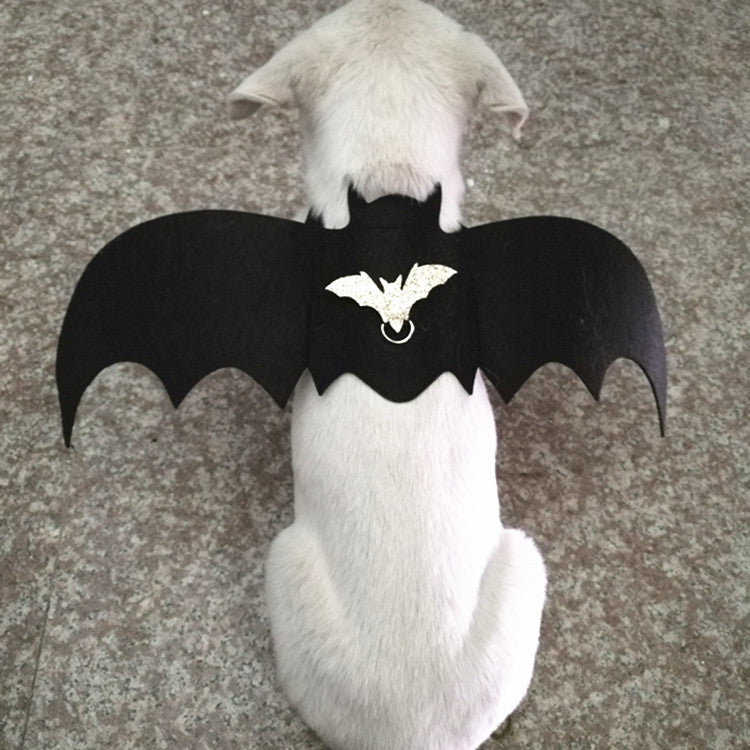 HKM-5716541 Halloween Bat Wings Costume for Dogs and Cats - Adjustable Chest Strap in Black
